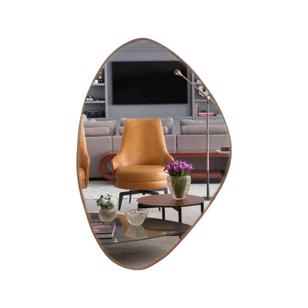 Espelho decorativo orgânico para lavabo Sala banheiro oval