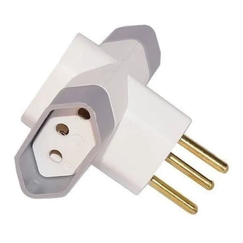 Pino Adaptador Benjamim 3 Saída Luster Branco 2P ou 2P+T 10A