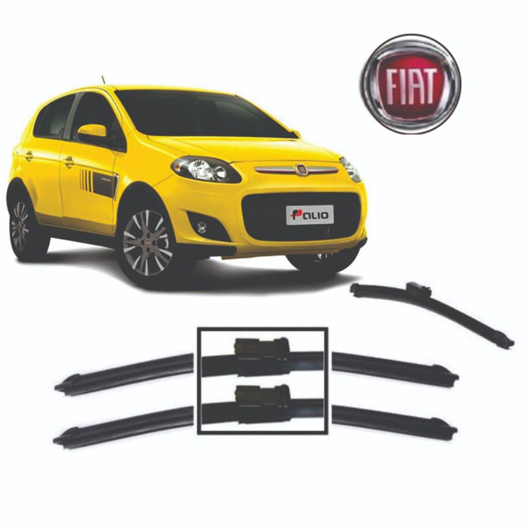 Kit 3 Palhetas Limpador De Parabrisa Dianteiro + traseiro Novo Fiat Palio 2012 A 2017