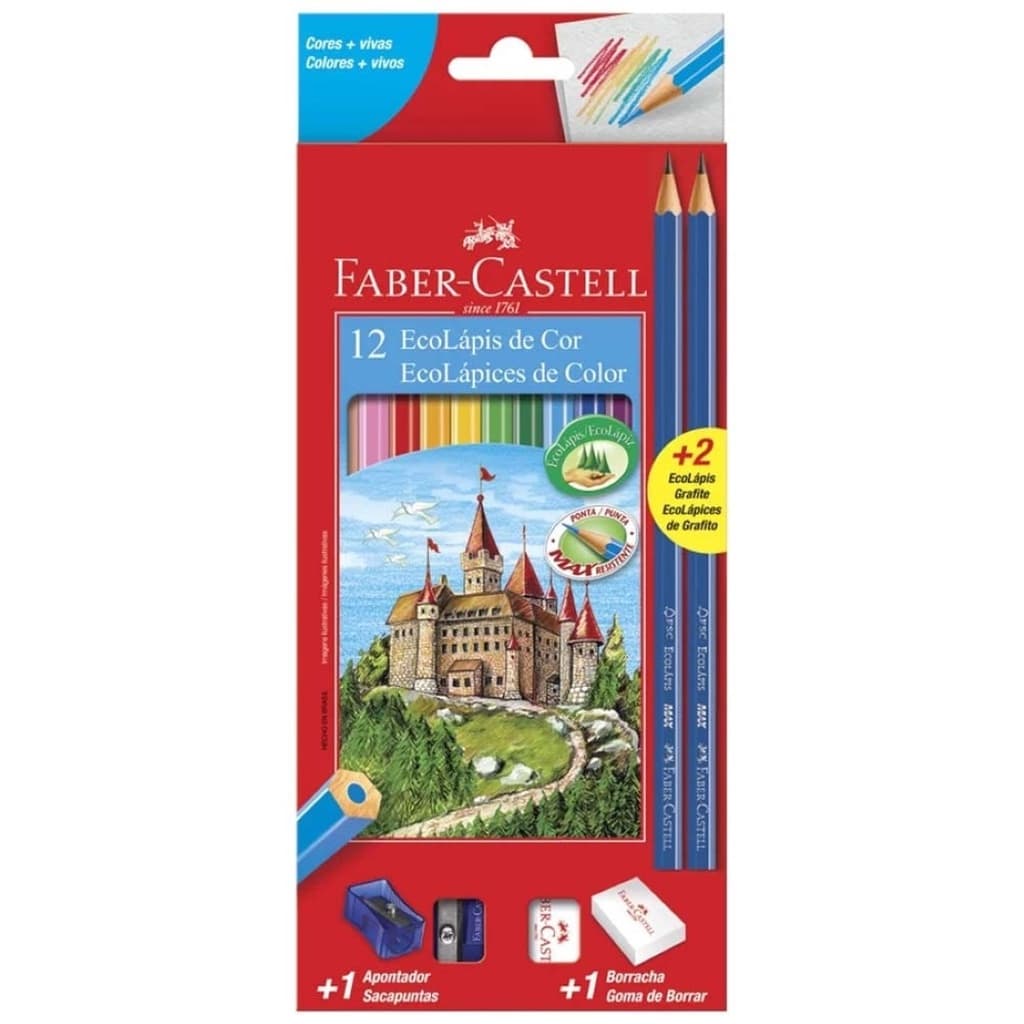 Lápis 12 cores Faber-Castell .