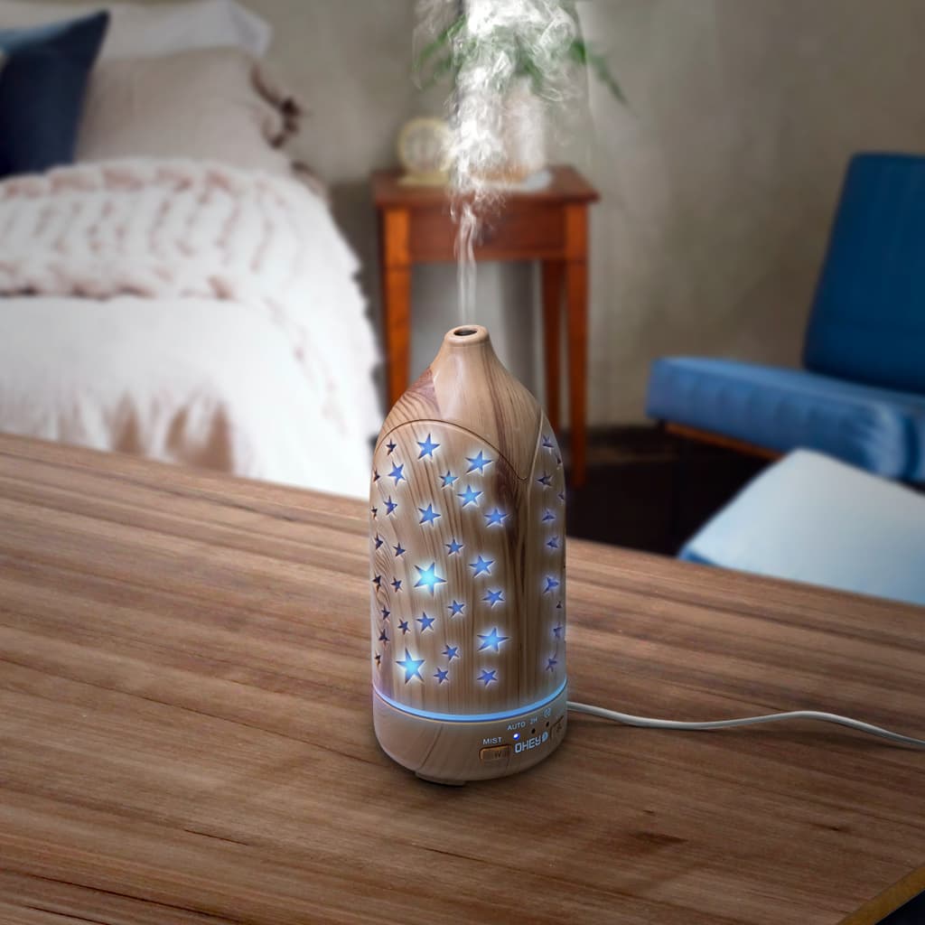 Umidificador de Ar Difusor De Aromas Difusor De Óleo Essencial com Controlel Luminária RGB