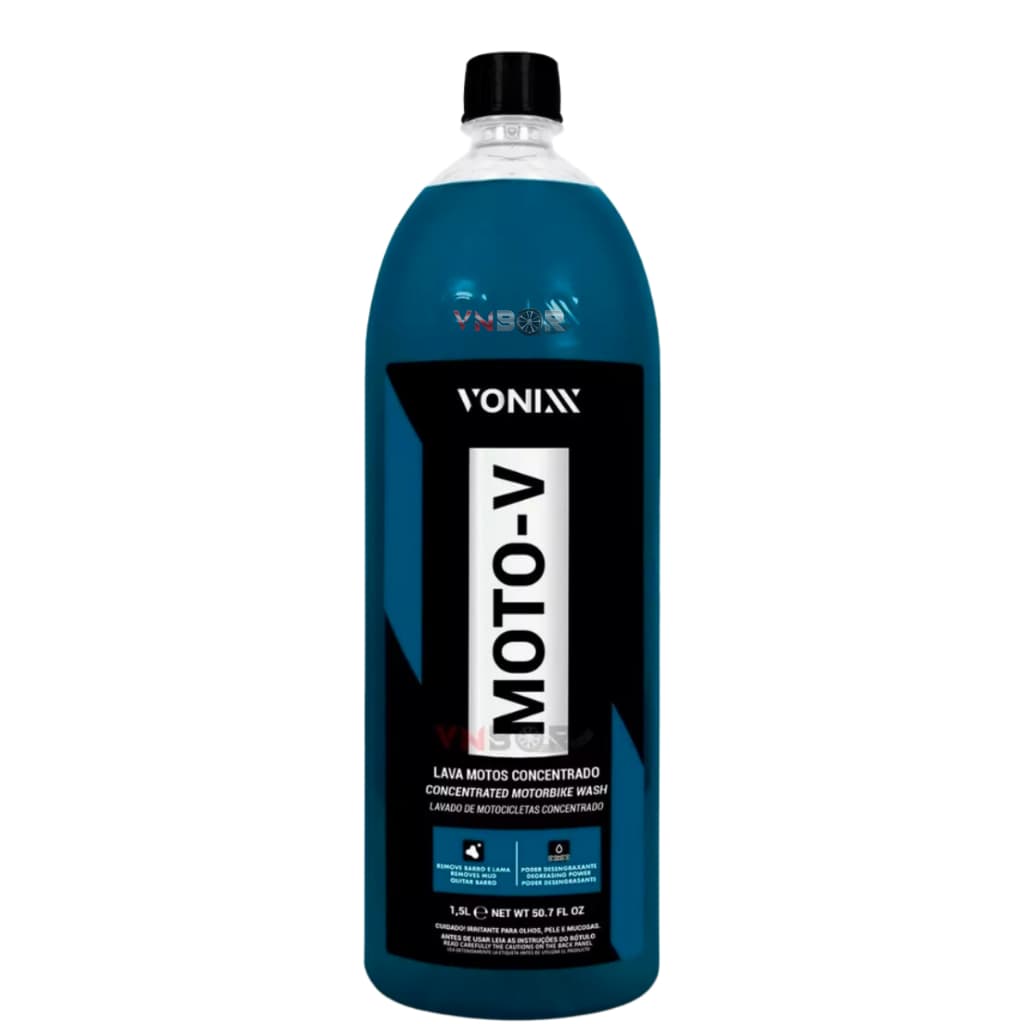 MOTO V 1,5L Vonixx Lava Motos Shampoo Desengraxante para Diluir Lava Autos e Motos Remove Graxa Alto poder de limpeza lavar Concentrado