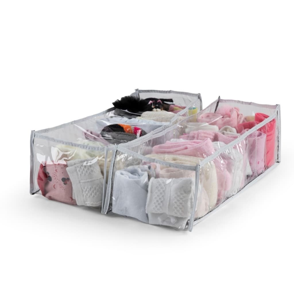 Kit 12 Colmeias Organizadora De Roupa Guarda Roupas Transparente/ Branco Tamanho P