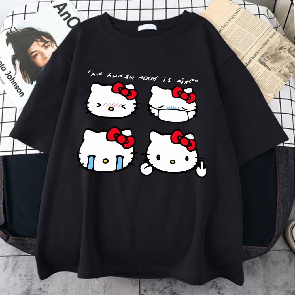 Camiseta Hello Kitty Anime Moda Feminina Blusa fofa 100% algodão