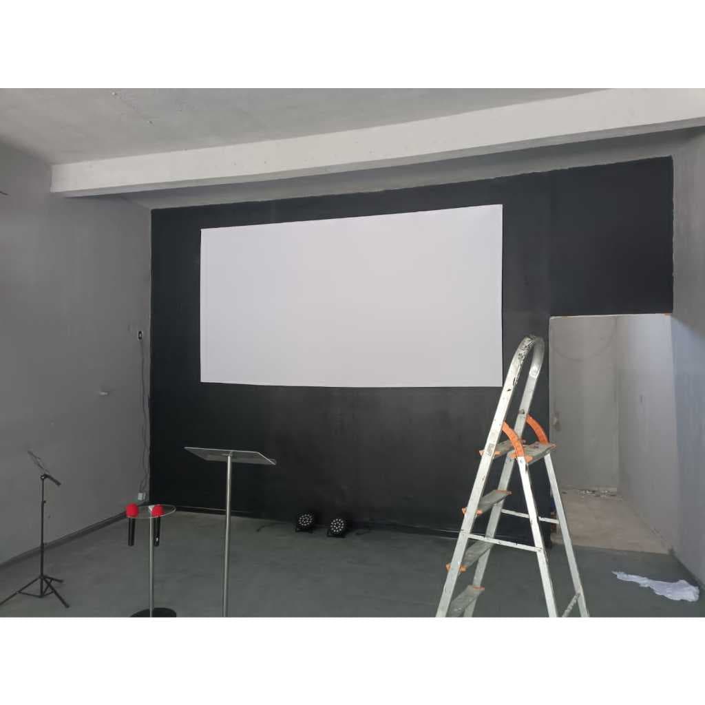 Tela de projeção 60 polegadas 1,5 metros de tecido dry fit branco e 1,5 mt de preto