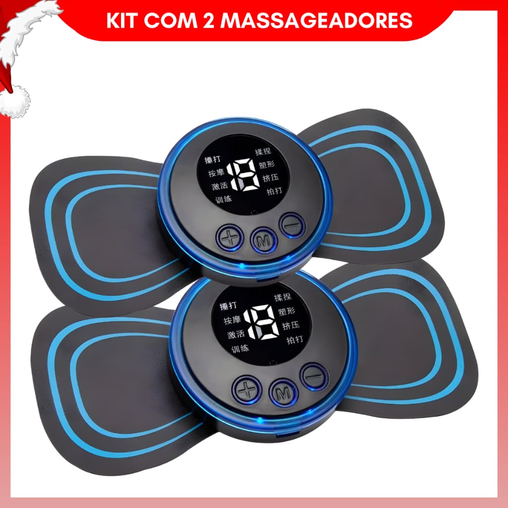 Kit 2 Mini Massageador Elétrico Portátil Cervical Alivio da dor Muscular