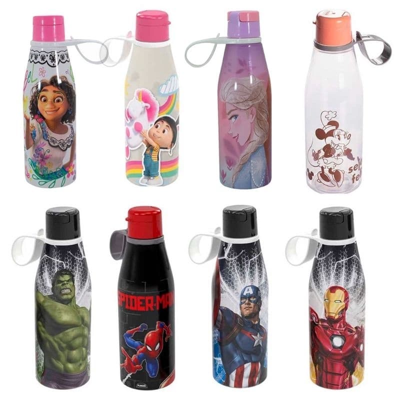 Garrafinha Infantil de Plástico Com Tampa ABRE Fácil 530ml Plasutil