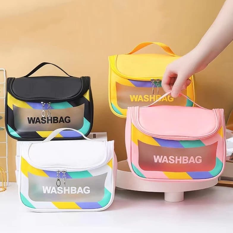 Bolsa Impermeável De Maquiagem Necessário Organizador Viagem Transparente Portátil Flip