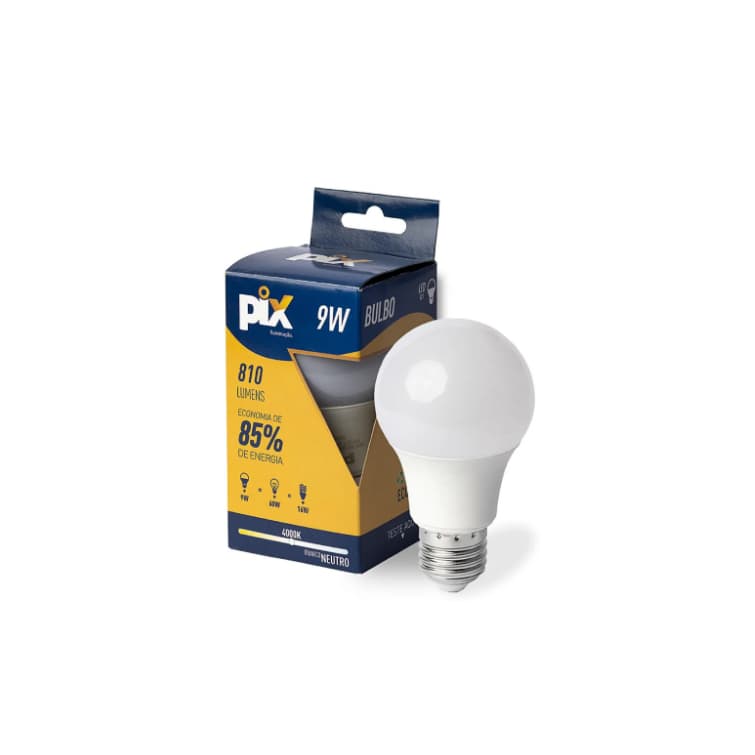 Kit com 5 Lâmpadas LED Bulbo 12W E27 6500K (Branco Frio) – Pix Iluminação