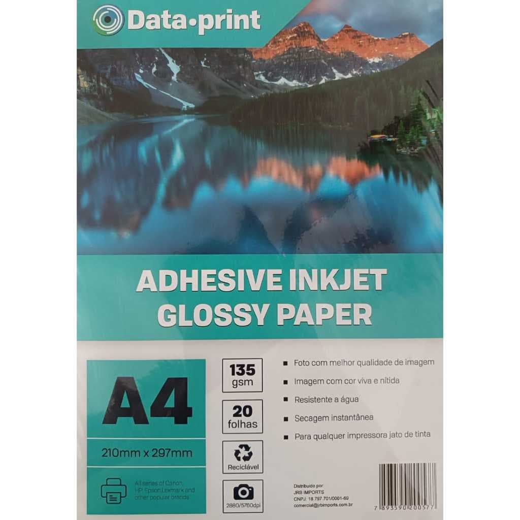Papel Fotográfico Adesivo 135g A4 Glossy 20 Folhas