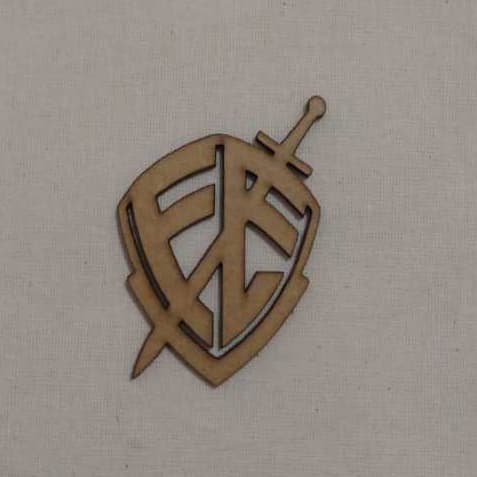 !!! Aplique Escudo Fé MDF | Decoração
