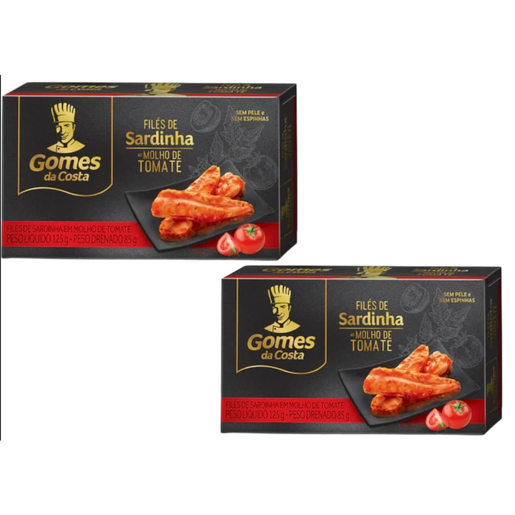 Filés de Sardinha em Molho de Tomate - Caixa com 2 Unidades