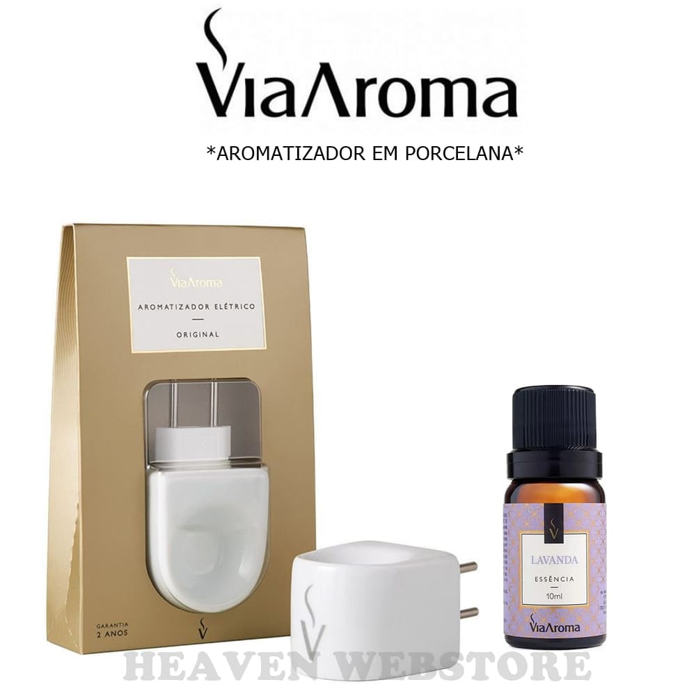 Aromatizador em Porcelana + 1 Essência a sua escolha - Difusor Aromaterapia Via Aroma