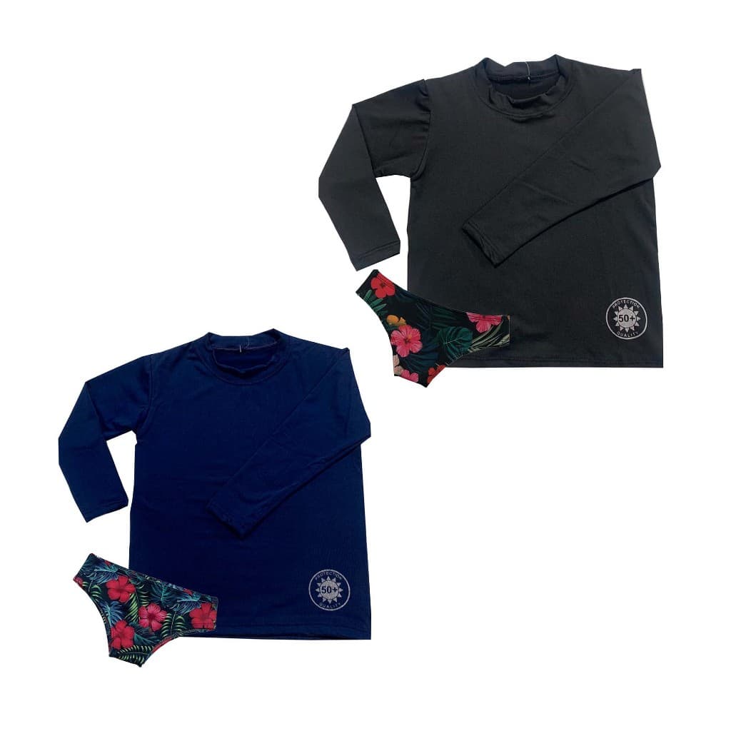Kit 2 Peças Camisa+calcinha Proteção 50+ Praia/piscina