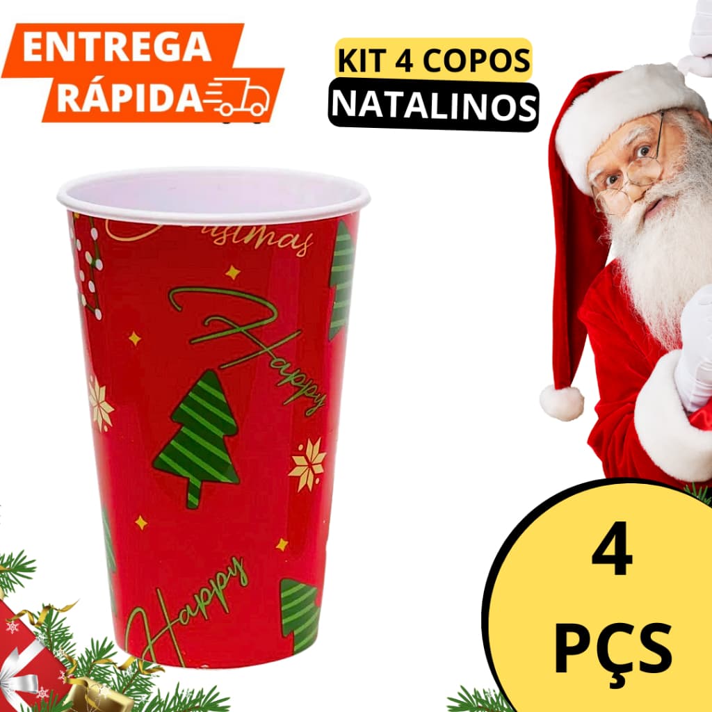 Jogo De Copos Natalinos Resistentes Para Ceia De Natal Com Mesa Decorada Decoração De Natal