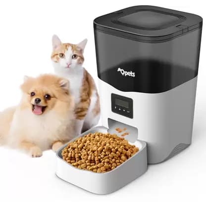 Alimentador Automático Cachorro e Gato com Gravador de Voz, Alimentador Auto Pet Feeder Programável Time Pet Food Dispenser