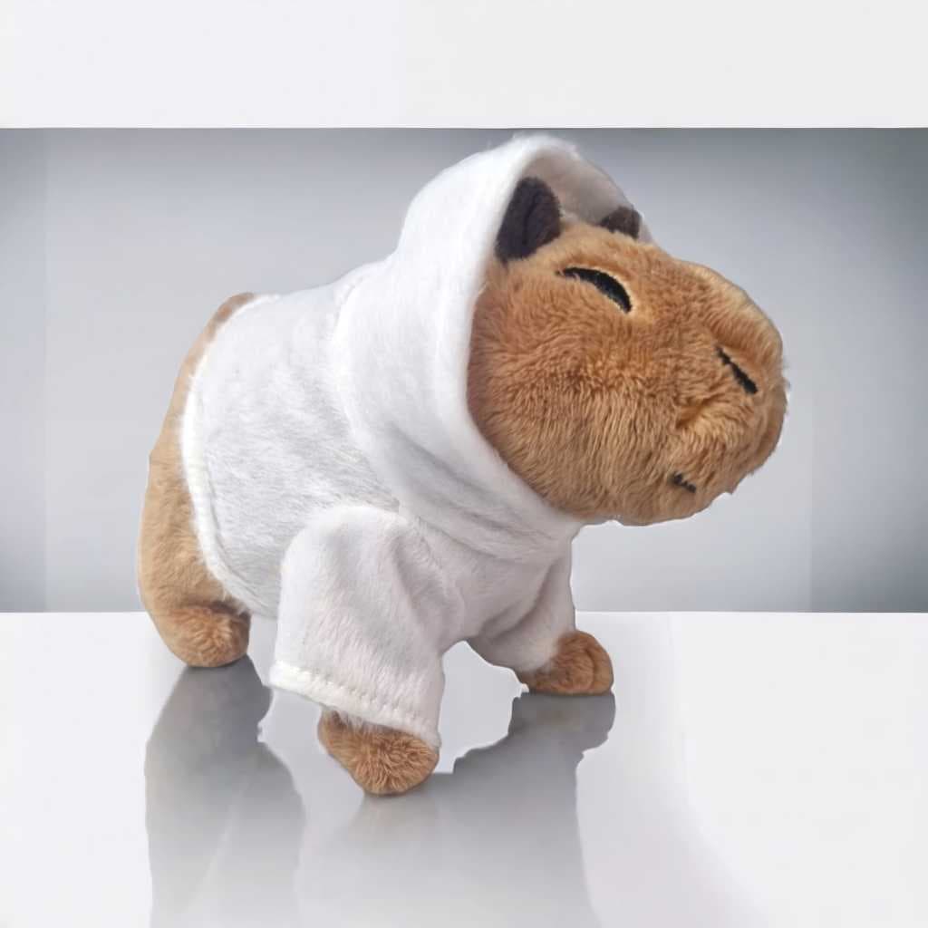 Brinquedos De Pelucia Capivara Fofa Filó C/ Capuz Branco