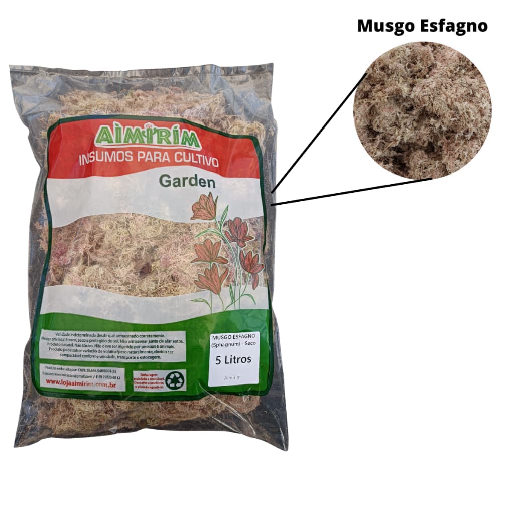 Substrato Musgo Sphagnum Para Jardinagem 5 Litros