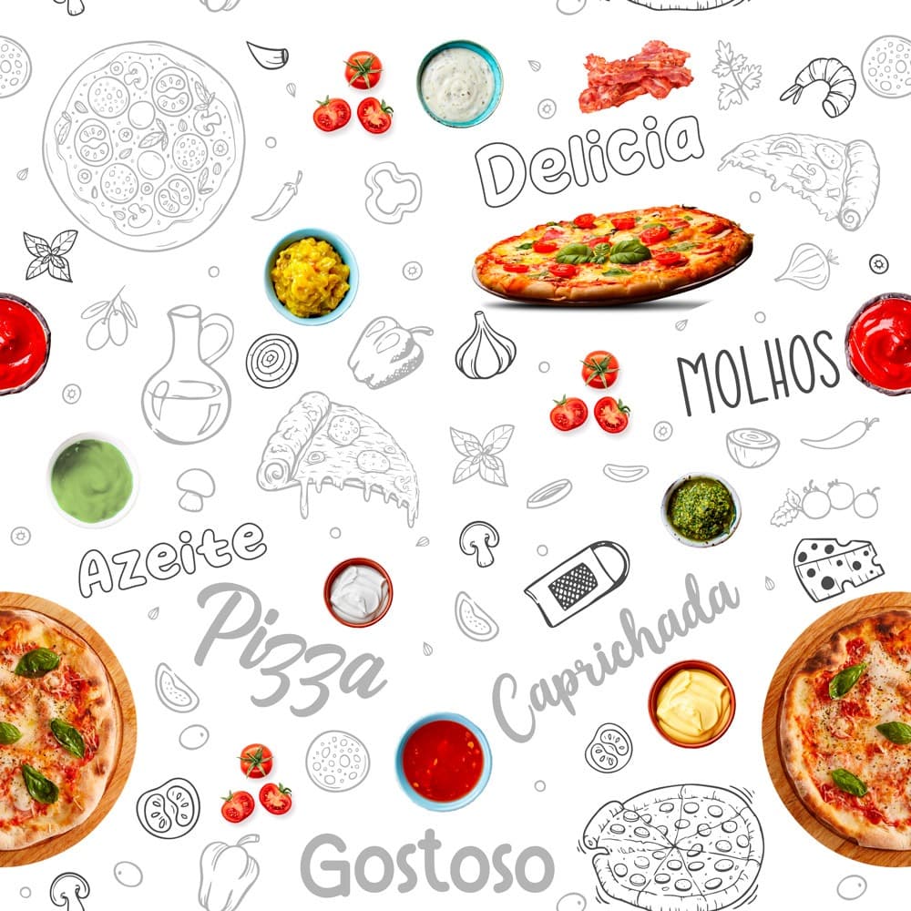 Papel de Parede Pizzaria Pizza Decoração Adesivo Massa Italiana