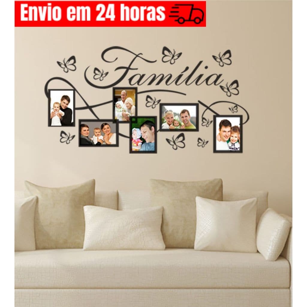 Adesivo Decorativo de Parede Porta Retrato Família 47x90 cm Decorativo Parede - 891
