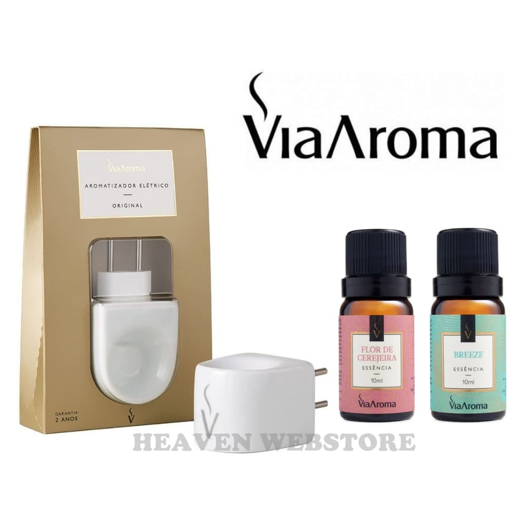 Aromatizador Porcelana + 2 Essência ESCOLHA A SUA Difusor Aromaterapia Via Aroma