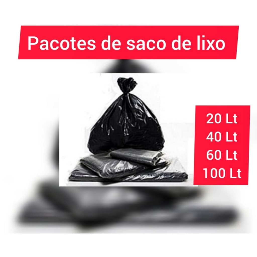 Saco De Lixo Preto Vários Tamanhos De 20 , 40 , 60 E 100 Litros LECCA