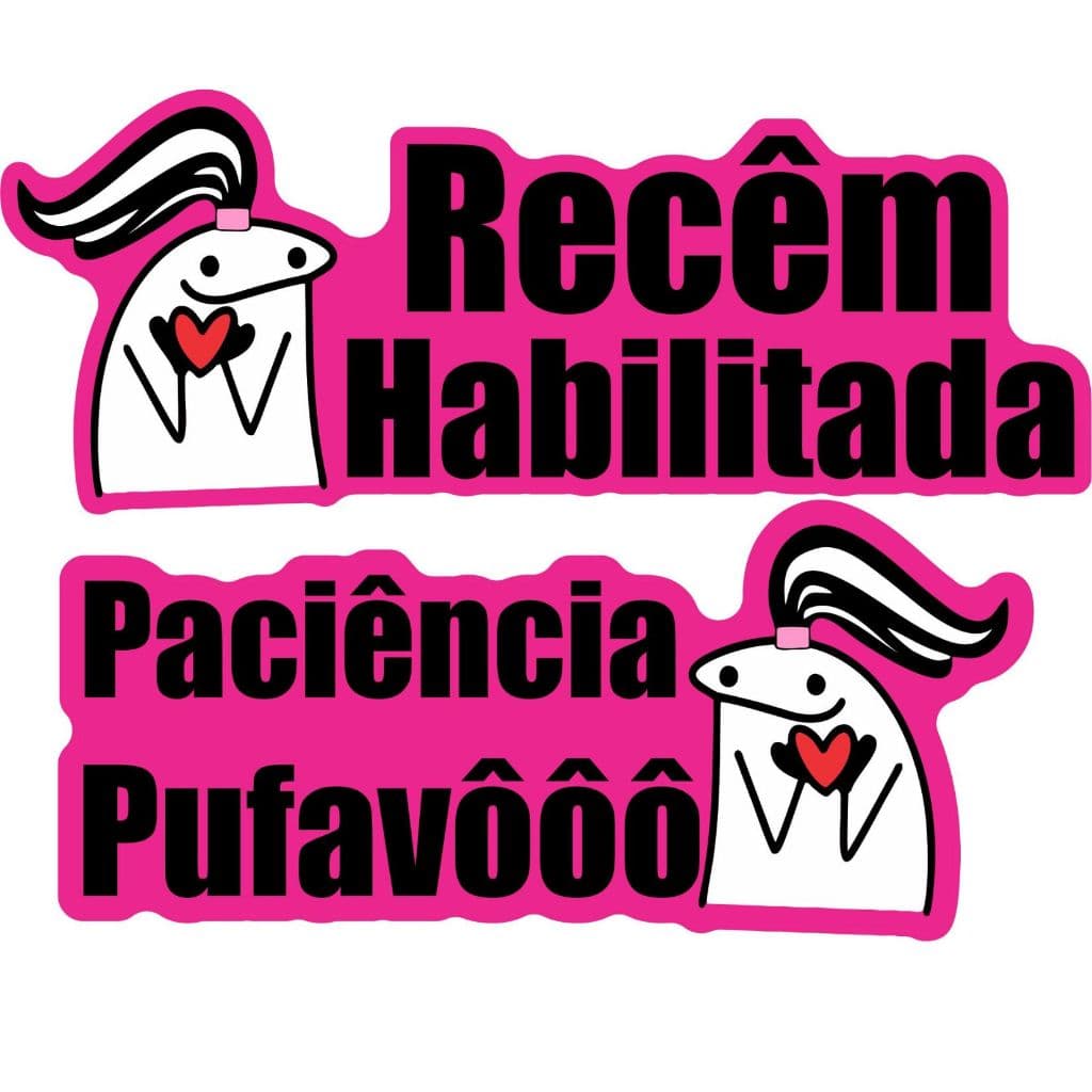 Kit 2 Adesivos Recém Habilitada forq divertido para carro