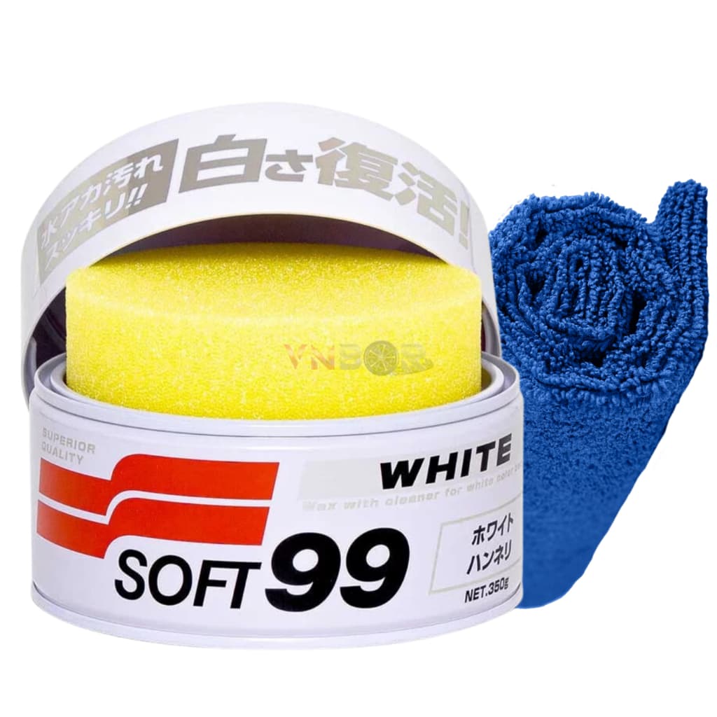 Cera White 350g Carnauba Cera Limpadora Soft99 Soft 99 Brilho Carro Tira o Amarelado Renova Pintura Protege Repelencia