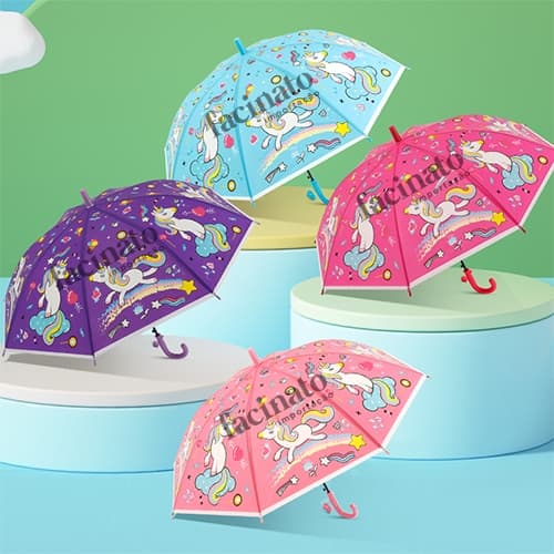 Guarda Chuva Sombrinha Infantil  Reforçado Unicórnio Com Apito