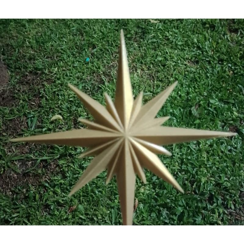 Estrela Topo Da Árvore de Natal Dourada 30cm