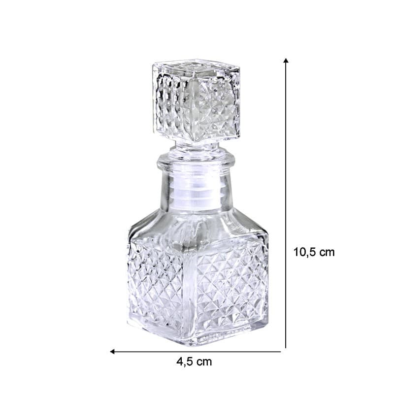 5un de mini garrafa de vidro 50 ou 60ml ml com tampa de pressão de vidro