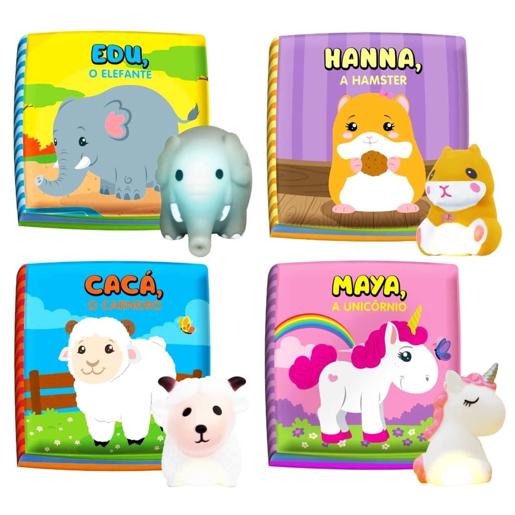 Livro Plástico Tá Na Hora Do Banho! Com Bichinho Que Acende!