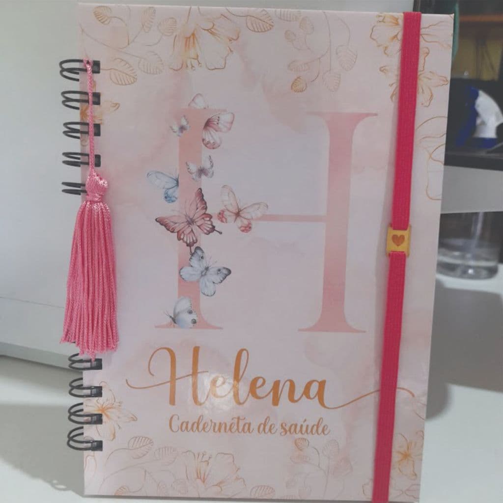 Caderneta de Saude Cartão Vacina Personalizada Papel 90g Wire-o Capa Dura
