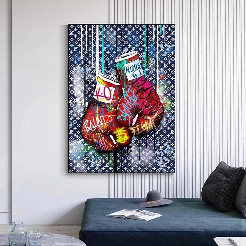 quadro decorativo luvas pop boxe 20x30