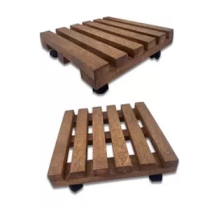 Suporte Para Vaso De Planta Quadrado Rodinhas