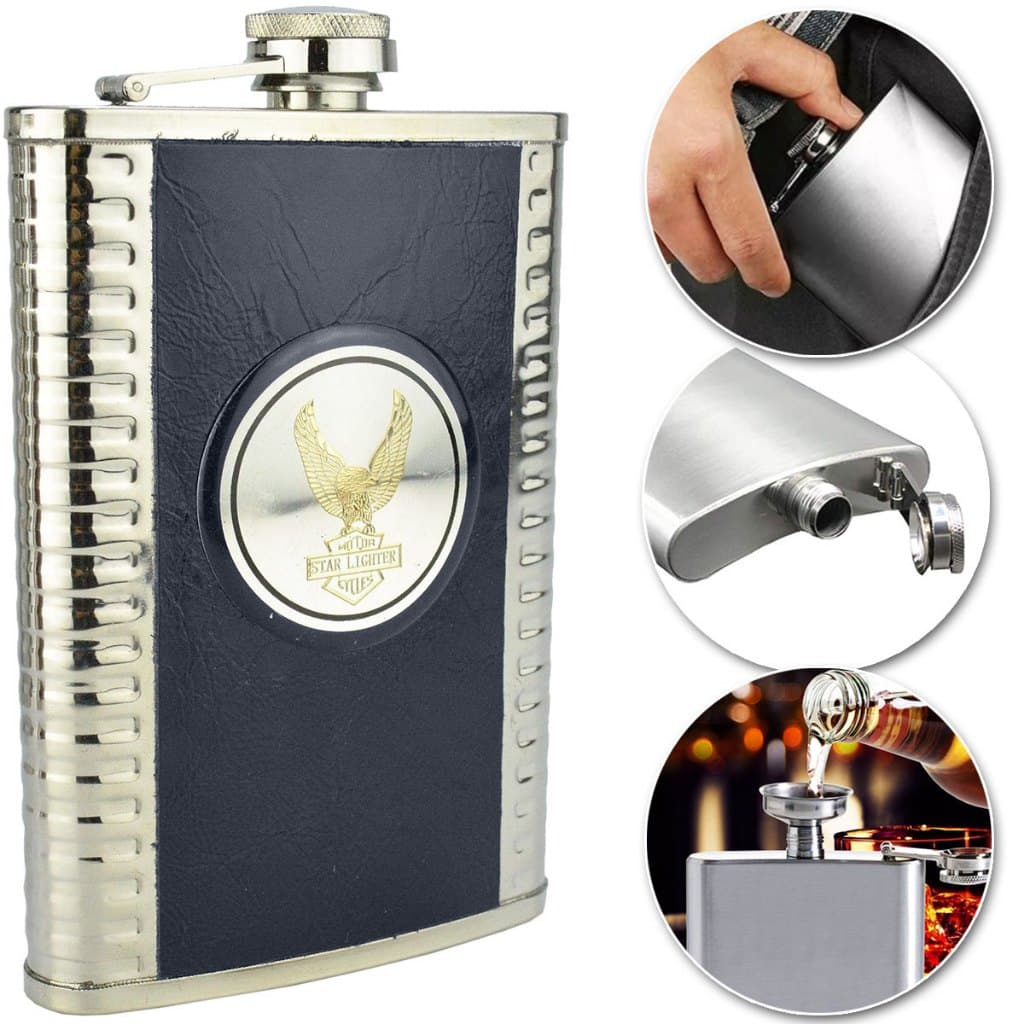 Cantil De Bolso Inox Porta Bebida Whisky Vodka licor Portátil Premium 255ml