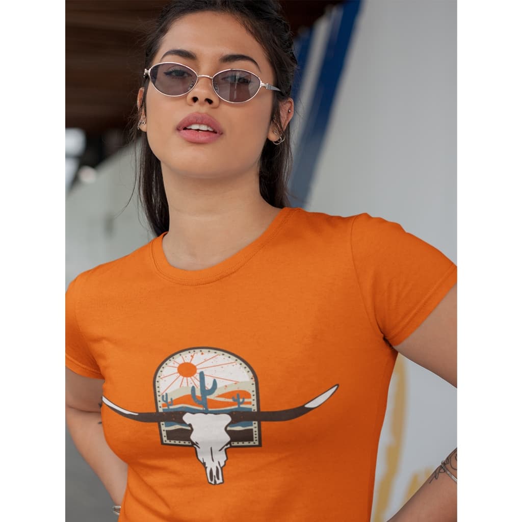 T-shirts Femininas Country Blusa Blusinha laranja