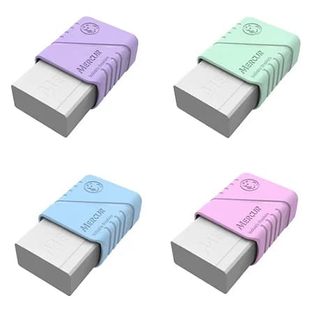 BORRACHA TR 18 MERCUR TONS PASTEL PEQUENA C/4 sortidas