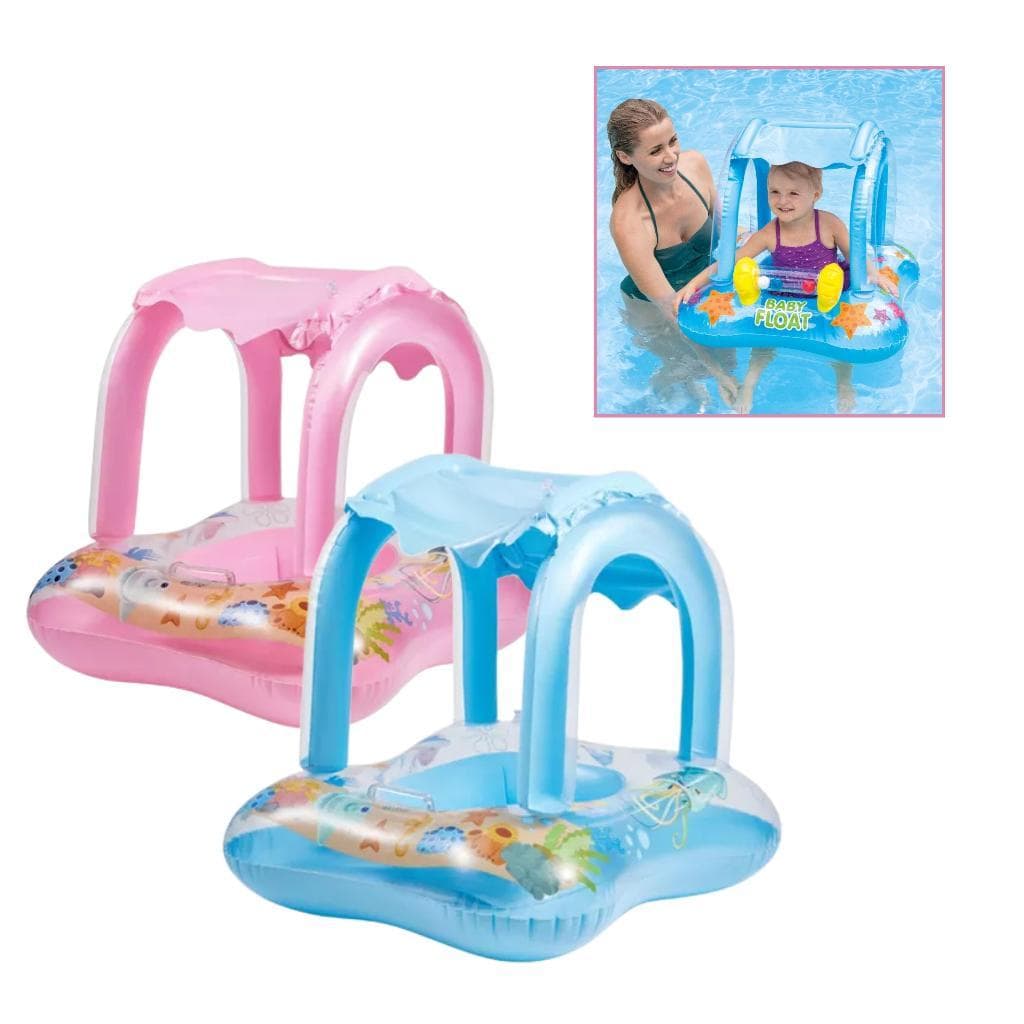 Boia Bote Bebê Cobertura Fralda Infantil Rosa Ou Azul Boia Piscina Bebe 70cm