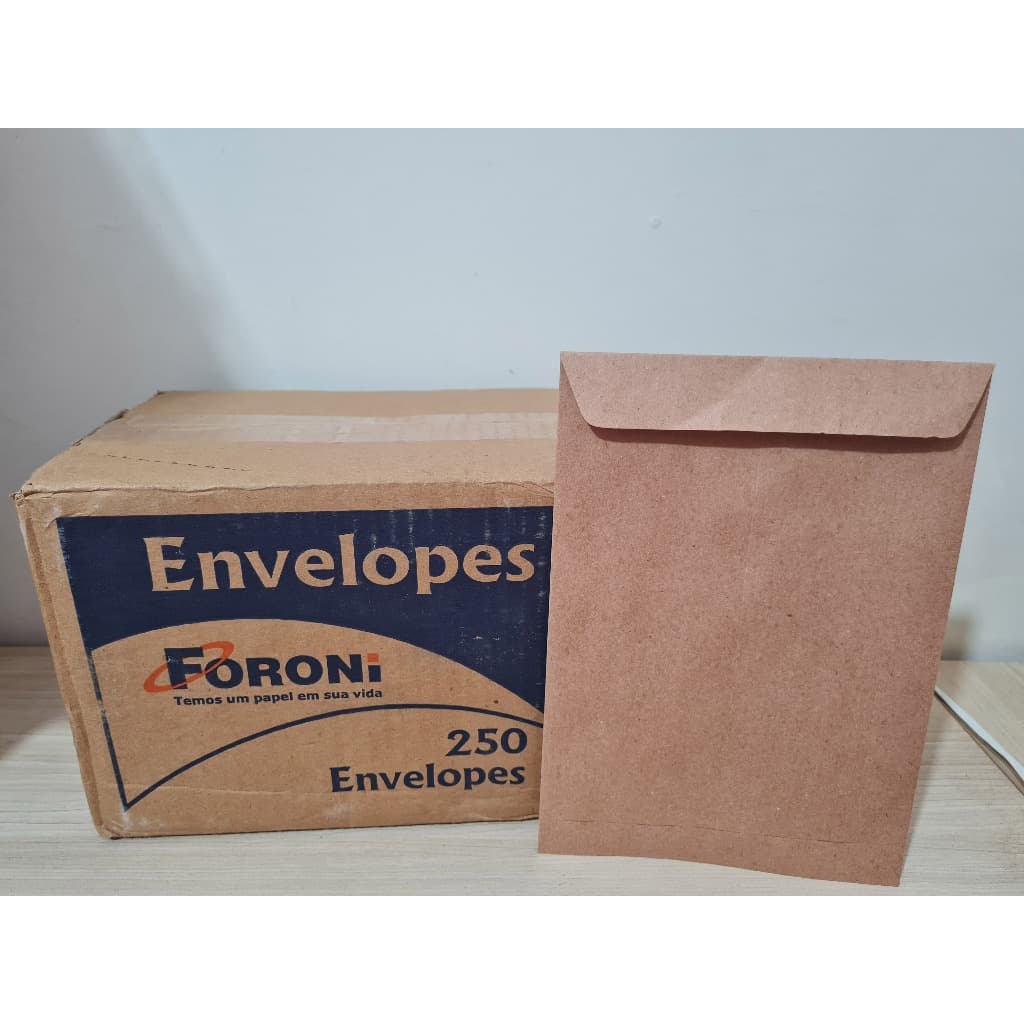 250 Envelope Saco Kraft Pardo Foroni A5 16,2 x22,9 cm