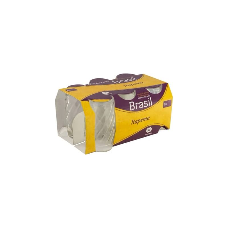 Conjunto Copo Vidro 330ml Wheaton Brasil Itapema 6 Unidades