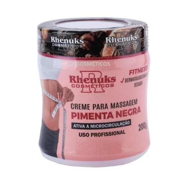 Creme Massageador Pimenta Negra Rhenuks 200g | Massagem Corporal