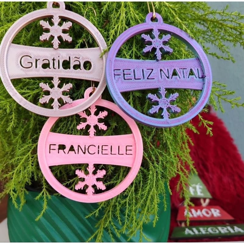 Enfeite Árvore de Natal Personalizado - Impressão 3D