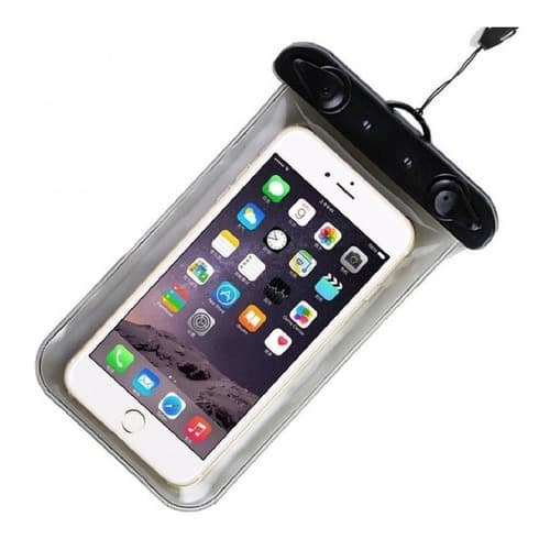 Capa Bolsa A Prova D'água Impermeável Universal Para Celular  na cor preta