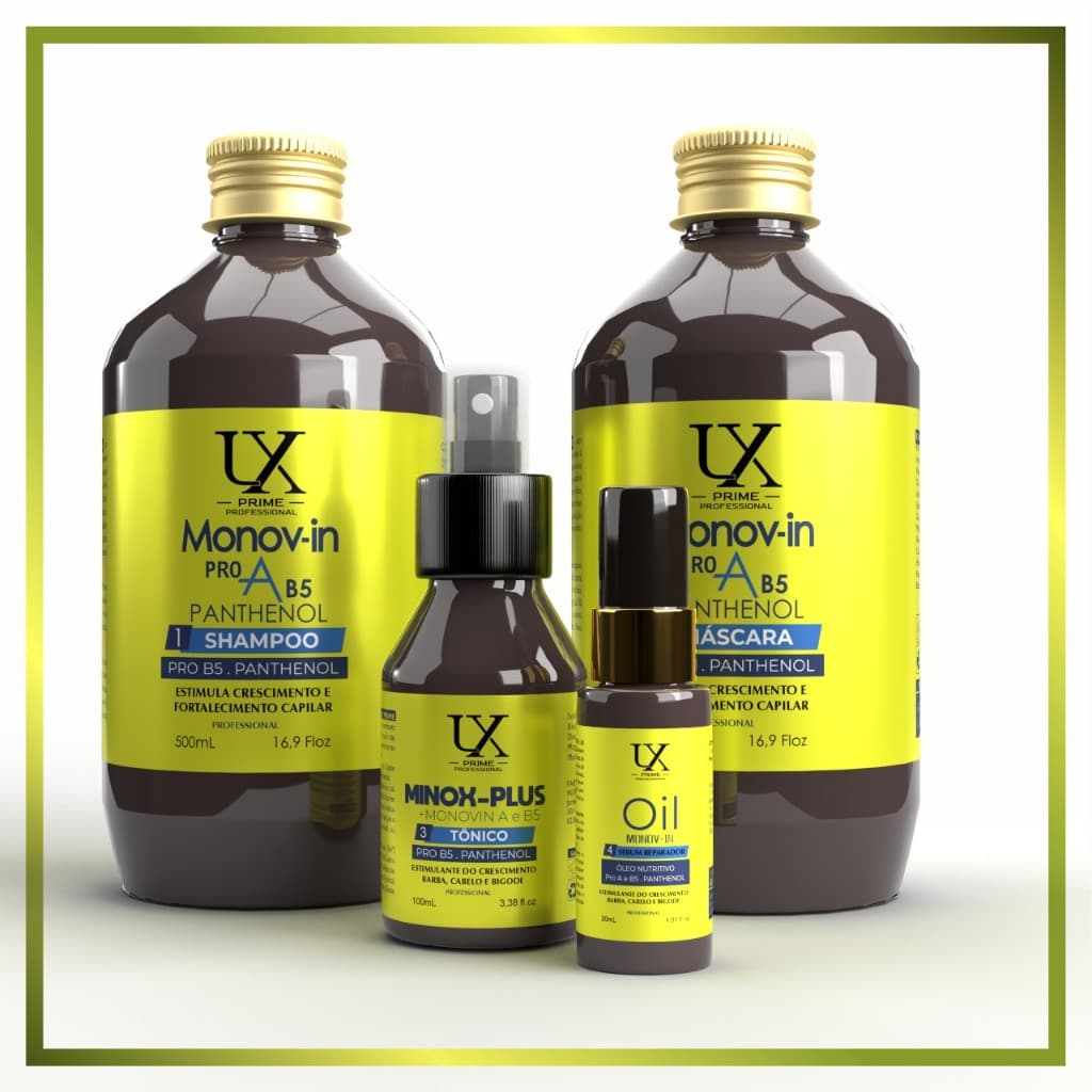 Kit Monovin Crescimento Acelerado Anti Queda Completo 4 Passos ORIGINAL