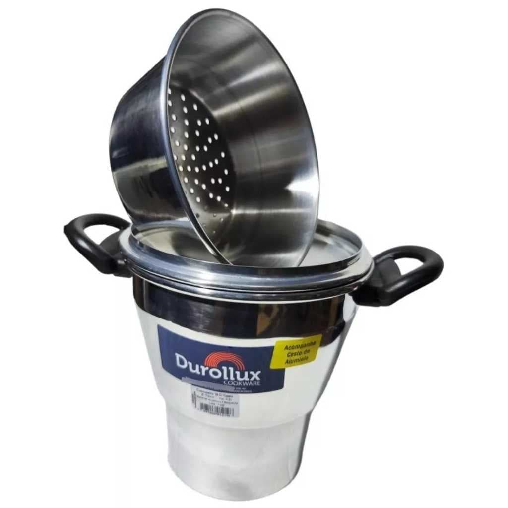 CUSCUZEIRO COM CESTO LEGUMES NO VAPOR CUSCUZ ALUMÍNIO FORTE