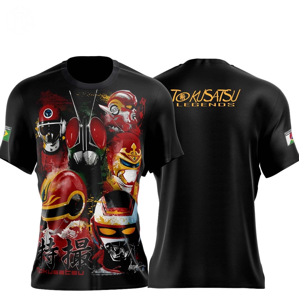 Camiseta Personalizada Tokusatsu Legends Camisa Dry Fit Masculino Modelo 2
