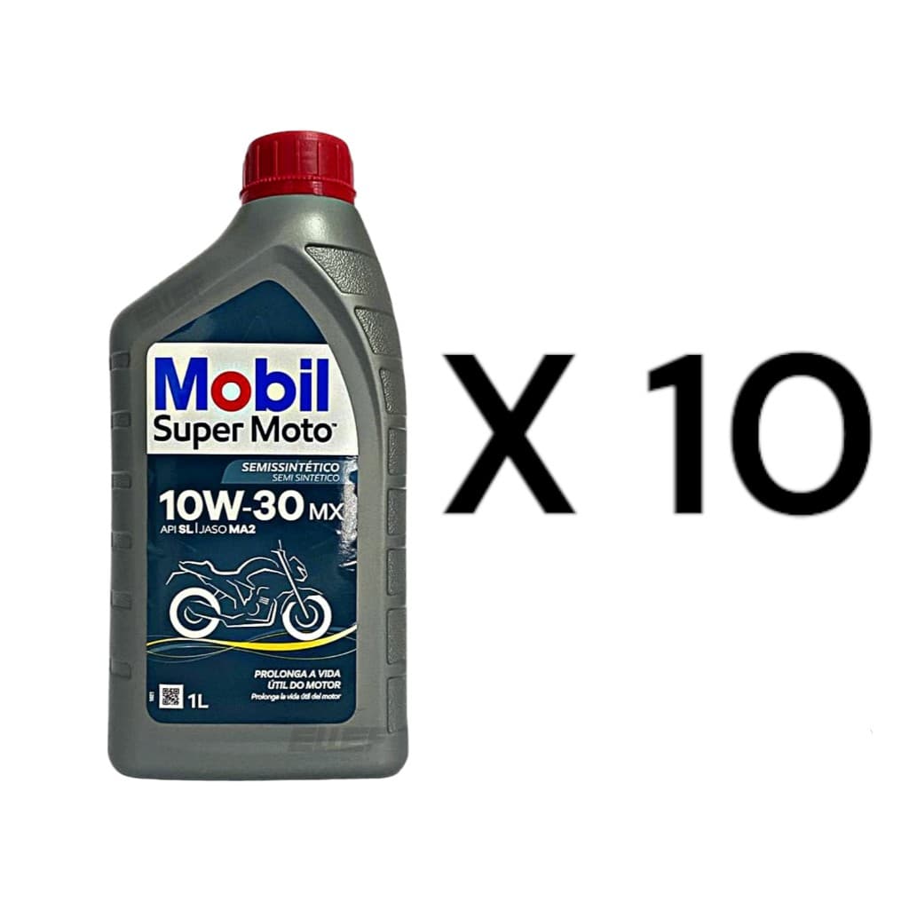 Kit 10 Unidade Oleo Mobil Semissintetico 10w30 API/SL JASO MA2