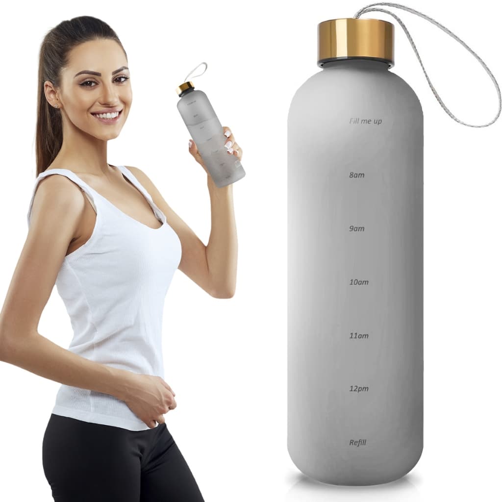 Garrafa Agua 1 Litro Personalizada Tampa Antivazamento Alça Esporte Treino Trabalho Mesa Escritorio