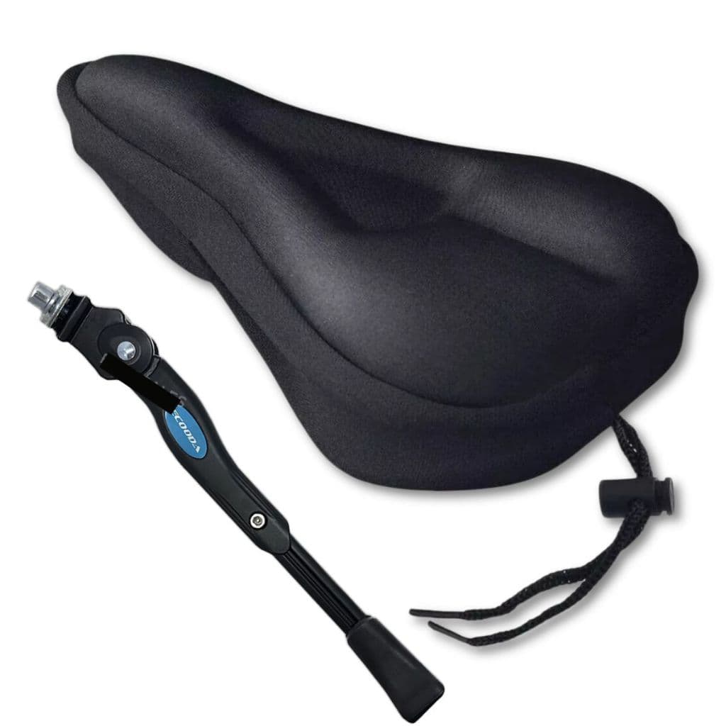 Kit Bicicleta Capa Banco Selim Anatomica + Pezinho Central Bike Descanso